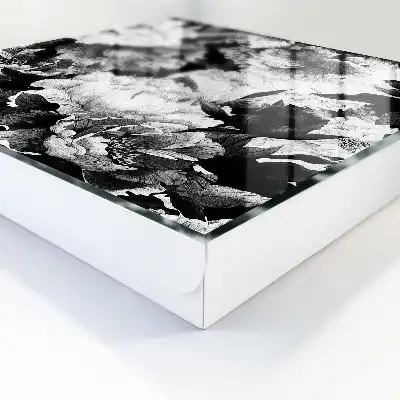 Decorative key box Black and white flowers full of harmony