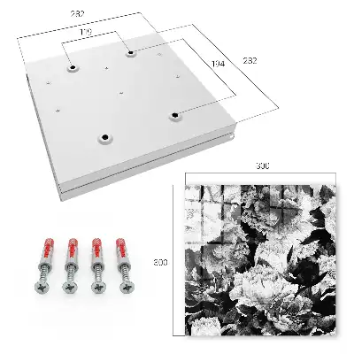 Decorative key box Black and white flowers full of harmony