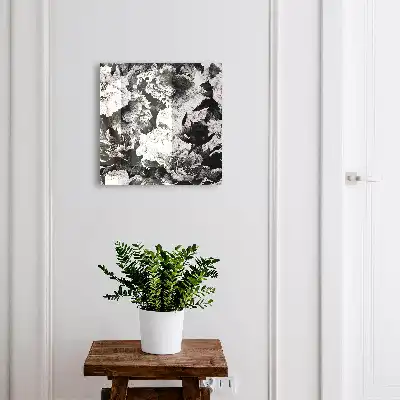 Decorative key box Black and white flowers full of harmony