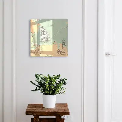Wall mounted key cabinet Lighthouse Sea Adventure