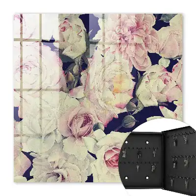 Wall mounted key box Floral elegance with a romantic character
