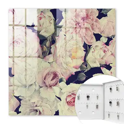 Wall mounted key box Floral elegance with a romantic character