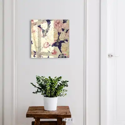 Wall mounted key box Floral elegance with a romantic character