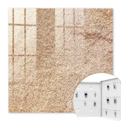 Wall mounted key box with beige sand pattern