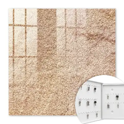 Wall mounted key box with beige sand pattern