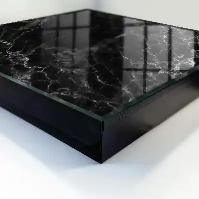 Key cabinet Black and white marble pattern