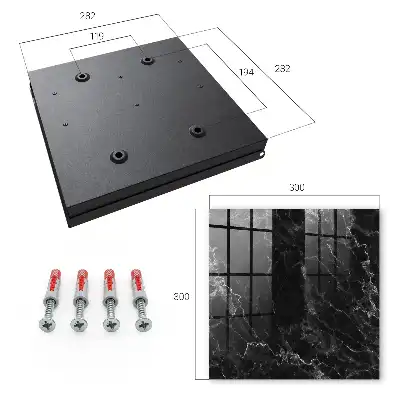 Key cabinet with a black and white marble pattern