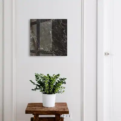 Key cabinet with a black and white marble pattern