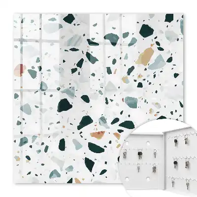 Decorative key box Colorful pebbles with shades of green