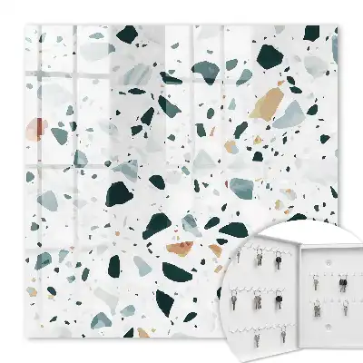 Decorative key box Colorful pebbles with shades of green