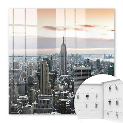 Decorative key box City panorama in the colors of the sky