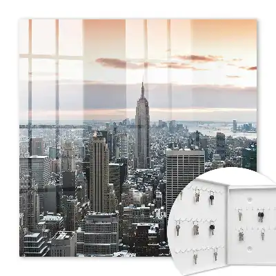 Decorative key box City panorama in the colors of the sky