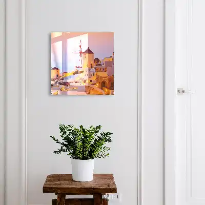 Wall mounted key cabinet Greek island in the warm west