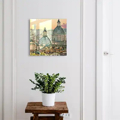 City Panorama Key Cabinet in Warm Colors