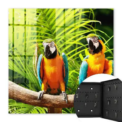 Tropical Green Leaf and Bird Wall Mounted Key Box