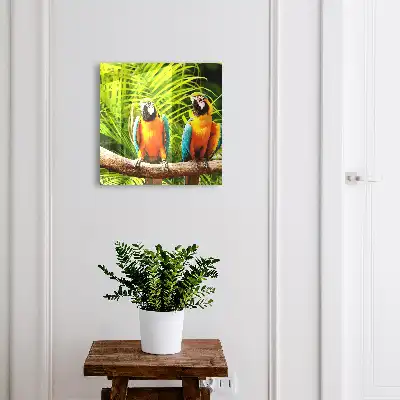 Tropical Green Leaf and Bird Wall Mounted Key Box