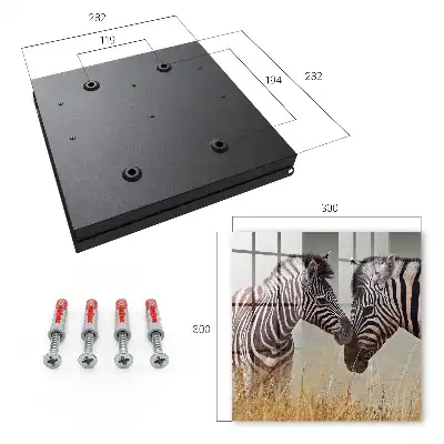 Zebras Together Key Box on Beige Background