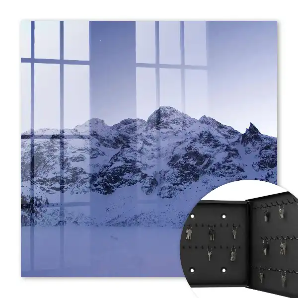 Wall mounted key box The winter majesty of the sky mountains