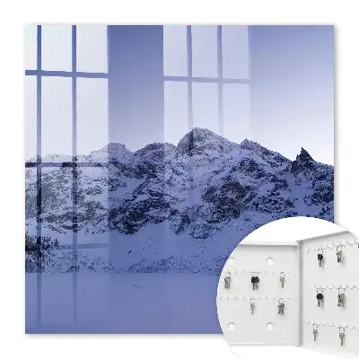 Wall mounted key box The winter majesty of the sky mountains