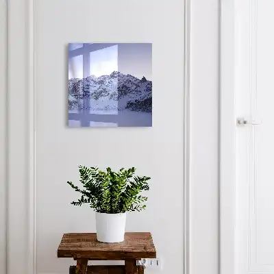 Wall mounted key box The winter majesty of the sky mountains
