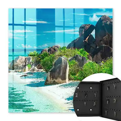 Decorative key box A tropical beach of lush greenery
