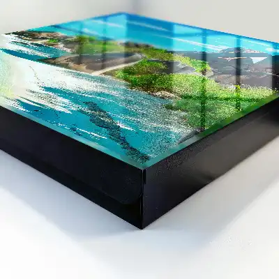 Decorative key box A tropical beach of lush greenery