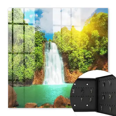 Wall mounted key cabinet Tropical Green Waterfall