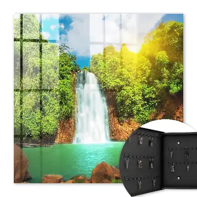 Wall mounted key cabinet Tropical Green Waterfall