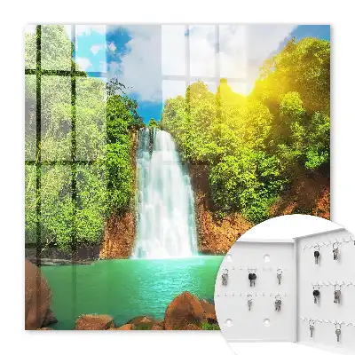 Wall mounted key cabinet Tropical Green Waterfall