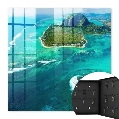 Wall mounted key box Tropical paradise with a turquoise ocean