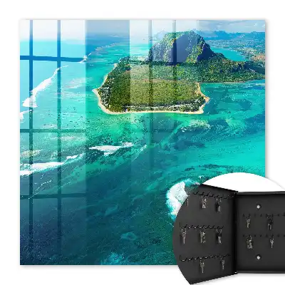 Wall mounted key box Tropical paradise with a turquoise ocean