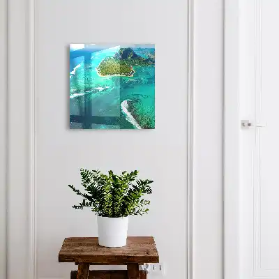 Wall mounted key box Tropical paradise with a turquoise ocean