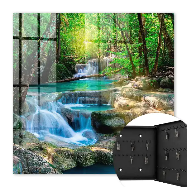 Wall mounted key cabinet Paradise oasis of jungle greenery