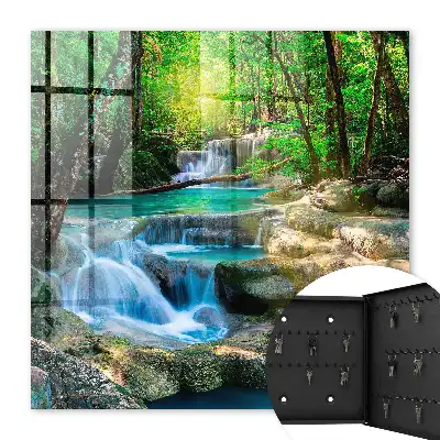 Wall mounted key cabinet Paradise oasis of jungle greenery