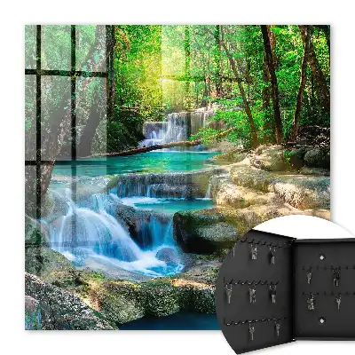 Wall mounted key cabinet Paradise oasis of jungle greenery
