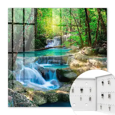 Wall mounted key cabinet Paradise oasis of jungle greenery