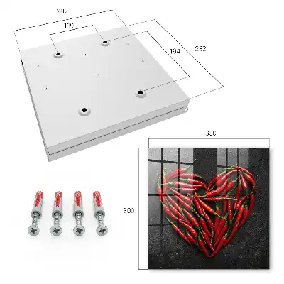 Wall mounted key cabinet Heart-shaped peppers