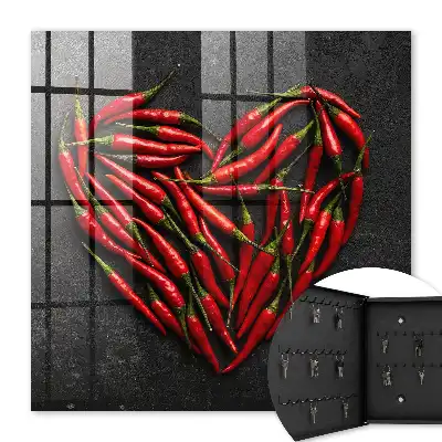 Wall mounted key cabinet Heart-shaped peppers