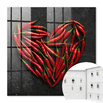 Wall mounted key cabinet Heart-shaped peppers
