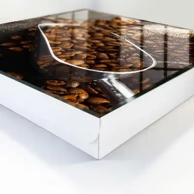 Key cabinet Coffee beans in a metal ladle