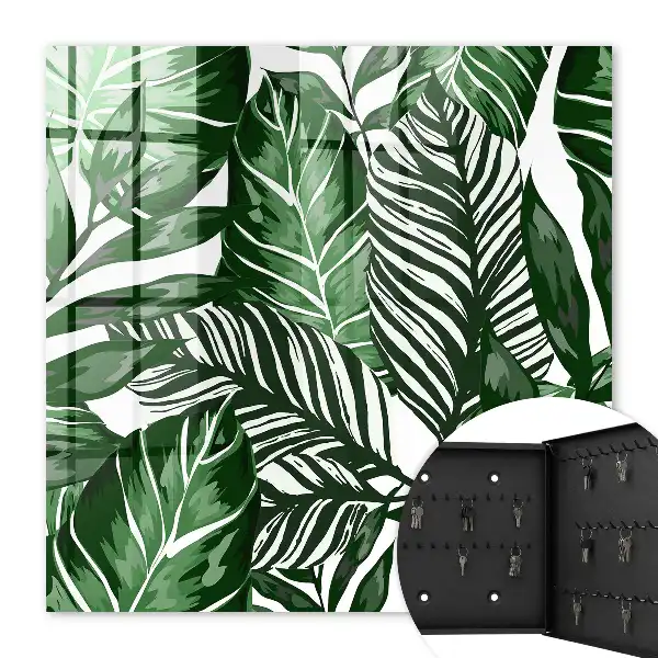 Wall mounted key cabinet Plant patterns diversify the space