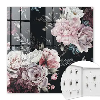 Key box for home Floral charm in a dark background