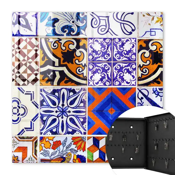 Key cabinet Colorful tiles inspired by traditions