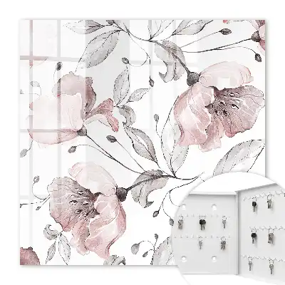 Wall mounted key box Romantic pattern in delicate pastels