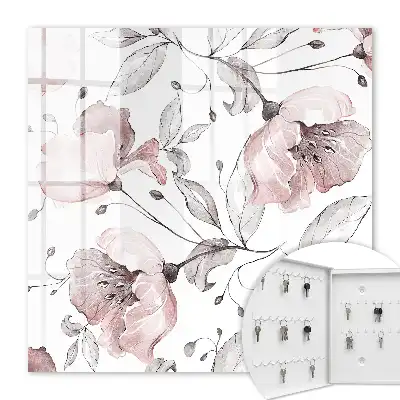 Wall mounted key box Romantic pattern in delicate pastels