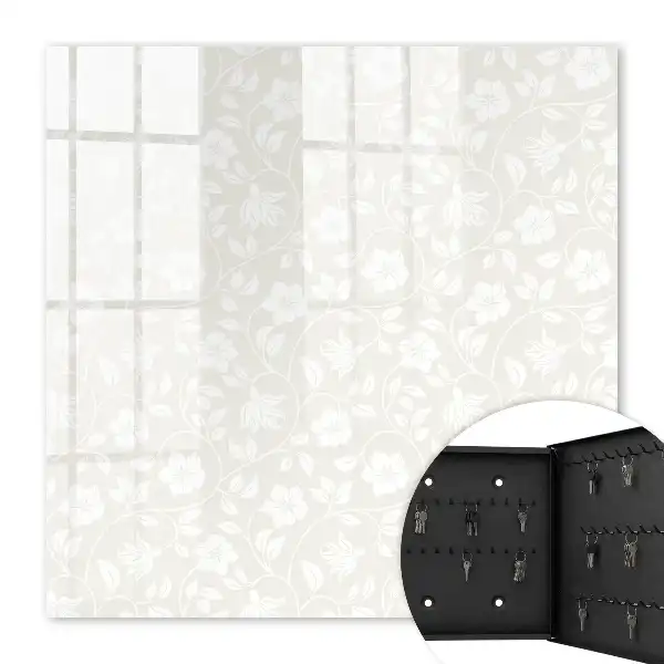 Key box for home Floral pattern in shades of beige