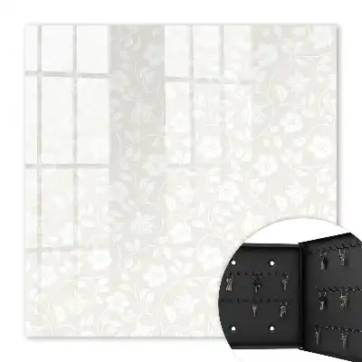 Key box for home Floral pattern in shades of beige