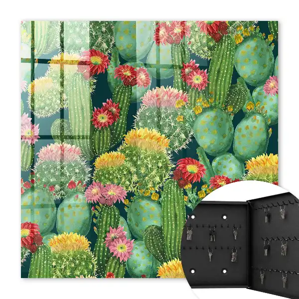 Decorative key box Colorful garden with a dark background