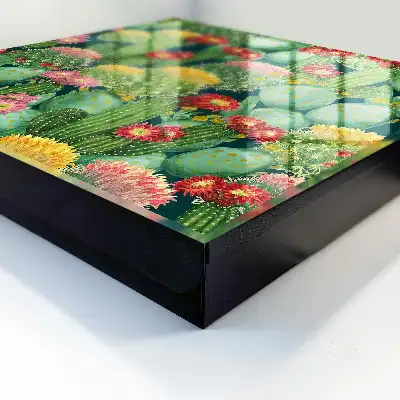 Decorative key box Colorful garden with a dark background