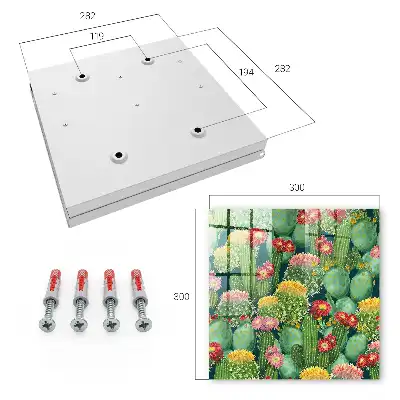 Decorative key box Colorful garden with a dark background